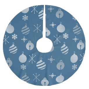 Retro-Weihnachtsdekoration Blau Silber Polyester Weihnachtsbaumdecke