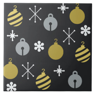 Retro-Weihnachtsdekoration Schwarz Gold Fliese