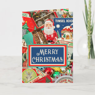 Retro-Weihnachtsdekorationen im Vintage-Stil II Karte