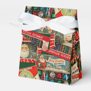 Retro-Weihnachtsdekorationen-Kollage Geschenkschachtel