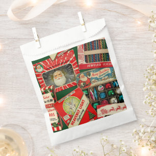 Retro-Weihnachtsdekorationen-Kollage Geschenktütchen