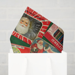 Retro-Weihnachtsdekorationen-Kollage Seidenpapier