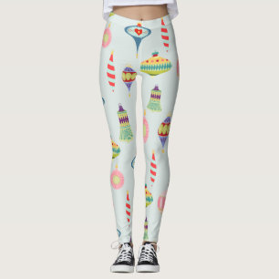 Retro-Weihnachtsdekorationen Mid Century Modern Leggings