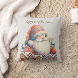 Retro Weihnachtsdorf Santa Claus Kissen