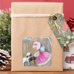 Retro Weihnachtsfeiertag Angel Aufkleber