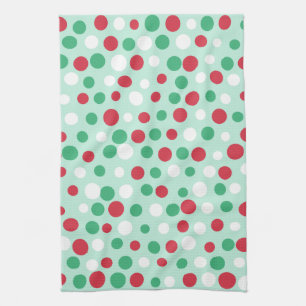 Retro Weihnachtsfeiertag Dots Küchenhandtuchgesche Geschirrtuch