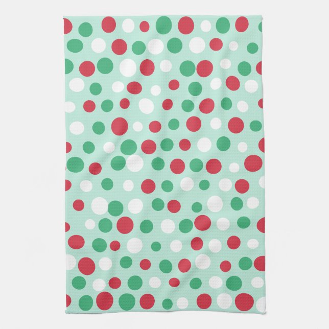 Retro Weihnachtsfeiertag Dots Küchenhandtuchgesche Geschirrtuch (Vertikal)