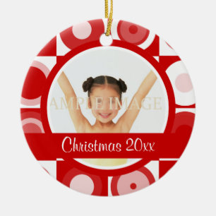 Retro WeihnachtsFoto personifizieren Keramikornament
