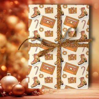 Retro-Weihnachtsfreude Geschenkpapier