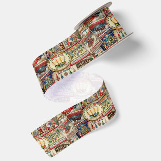 Retro-Weihnachtsfreude-Zinnschild-Collage Satinband