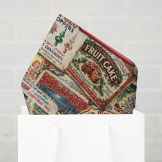 Retro-Weihnachtsfreude-Zinnschild-Collage Seidenpapier