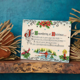 Retro-Weihnachtsgedicht Fotoplatte