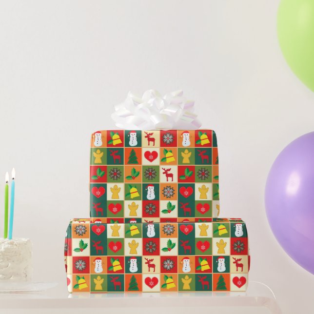 Retro-Weihnachtsgeschenk Geschenkpapier (Partygeschenke)