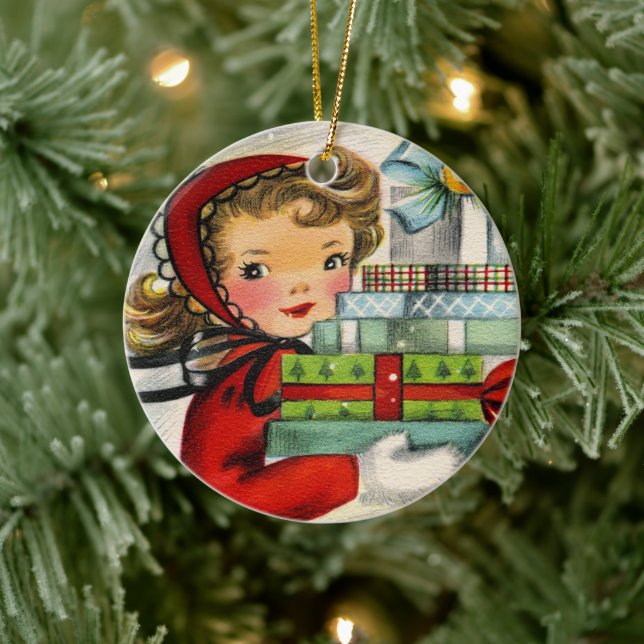 Retro-Weihnachtsgeschenk Keramik Ornament (Baum)