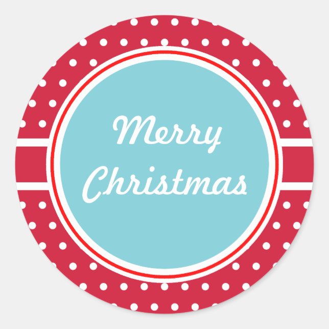 Retro Weihnachtsgeschenkkleber Runder Aufkleber (Vorderseite)