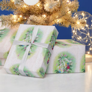 Retro-Weihnachtsglocken aus der Mitte des Jahrhund Geschenkpapier