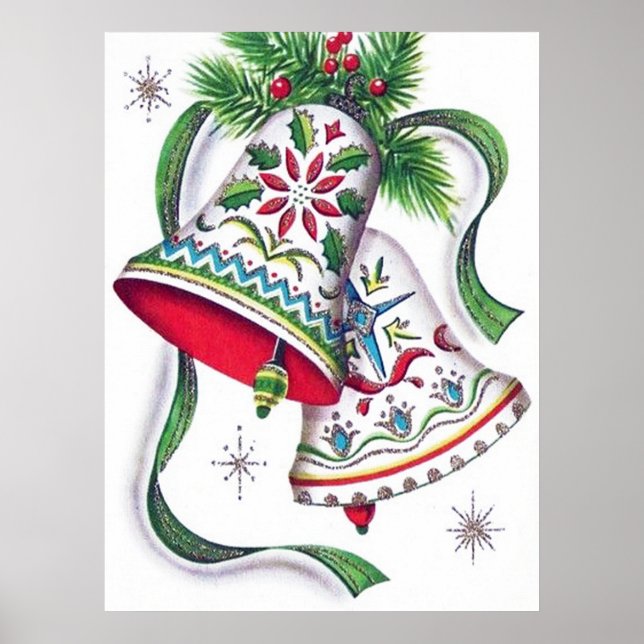 Retro Weihnachtsglocken Weihnachtsgebäck Holiday P Poster (Vorne)