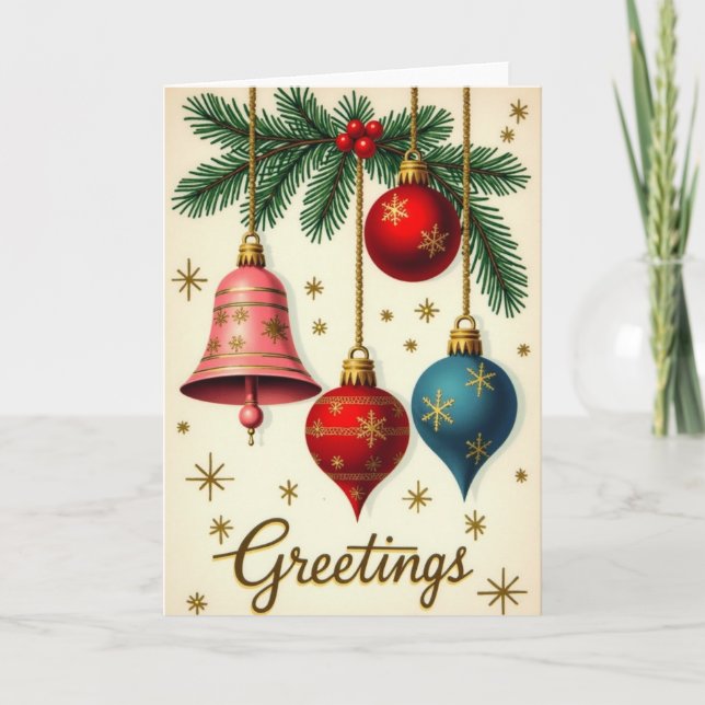 Retro-Weihnachtsgrüße Karte (Vorderseite)