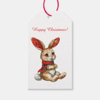 RETRO-WEIHNACHTSHASE GESCHENKETIKETT GESCHENKANHÄNGER