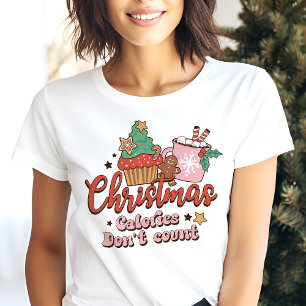 Retro-Weihnachtskalorien zählen nicht Ferien Tri-Blend Shirt