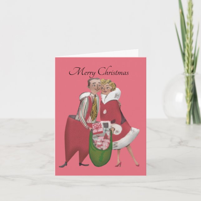 Retro Weihnachtskarte Feiertagskarte (Vorderseite)