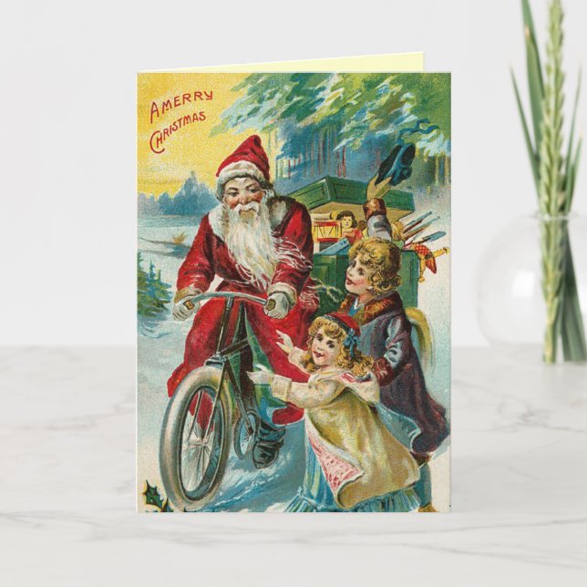 Retro Weihnachtskarte Feiertagskarte (Vorderseite)