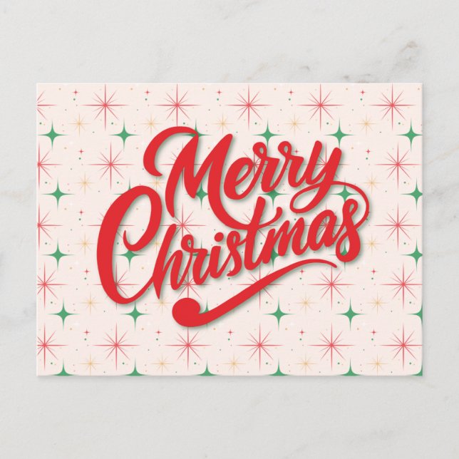 Retro-Weihnachtskarte Feiertagspostkarte (Vorderseite)