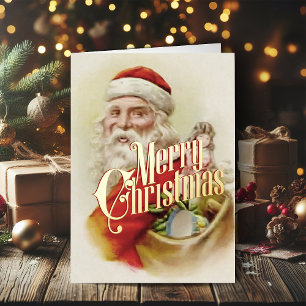 Retro-Weihnachtskarte Vintage Frohe Weihnachten