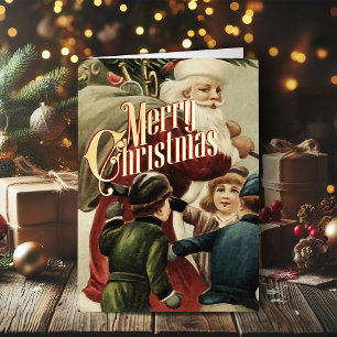 Retro-Weihnachtskarte Vintage Frohe Weihnachten