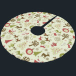 Retro Weihnachtskizze Nahtloses Muster Polyester Weihnachtsbaumdecke<br><div class="desc">Ein lustiges Retro-Weihnachtsdesign in einem altmodischen Stil in gedämpften Rot-, Grün- und Brauntönen; mit dem Weihnachtsmann in seinen Schlitten, Rentieren, verzierten Weihnachtsbäumen, Tannenbäumen, Strümpfen, Bonbons, Ornamenten, Schneemännern und mehr!</div>