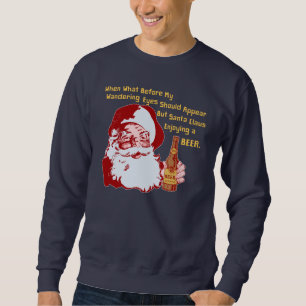 Retro Weihnachtsmann-Bier-lustiges Sweatshirt