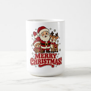 Retro Weihnachtsmann Frohe Weihnachten Kaffeetasse