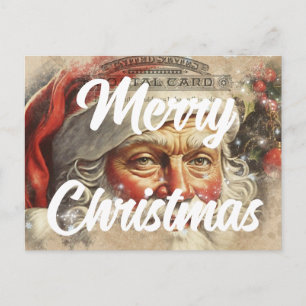 Retro Weihnachtsmann Frohe Weihnachten Postkarte
