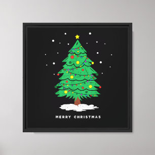 Retro Weihnachtsmann Frohe Weihnachtsbaumlichter Leinwanddruck
