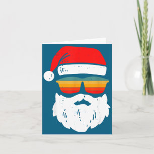 Retro-Weihnachtsmann-Gesicht mit Vintage-Sonnenbri Karte