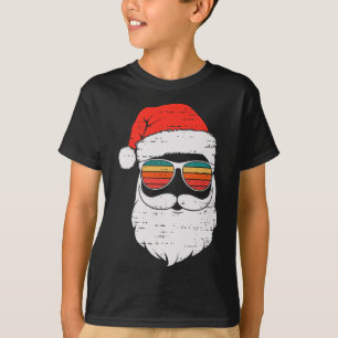 Retro-Weihnachtsmann-Gesicht Sonnenbrille Weihnach T-Shirt