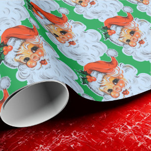 Retro-Weihnachtsmann-Gesicht Weihnachten Geschenkpapier