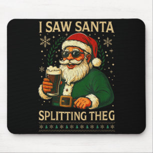 Retro Weihnachtsmann Ich sah den Weihnachtsmann, w Mousepad