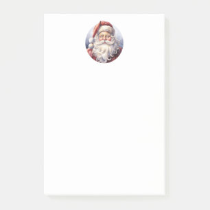Retro Weihnachtsmann mit roter Mütze Weihnachten Post-it Klebezettel