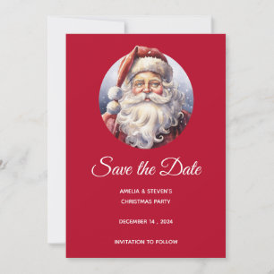 Retro Weihnachtsmann mit roter Mütze Weihnachten Save The Date