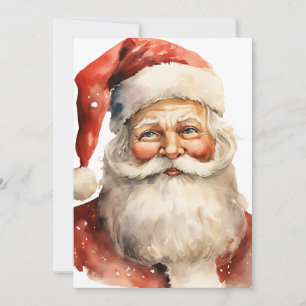 Retro-Weihnachtsmann-Party-Text auf der Rückseite Einladung