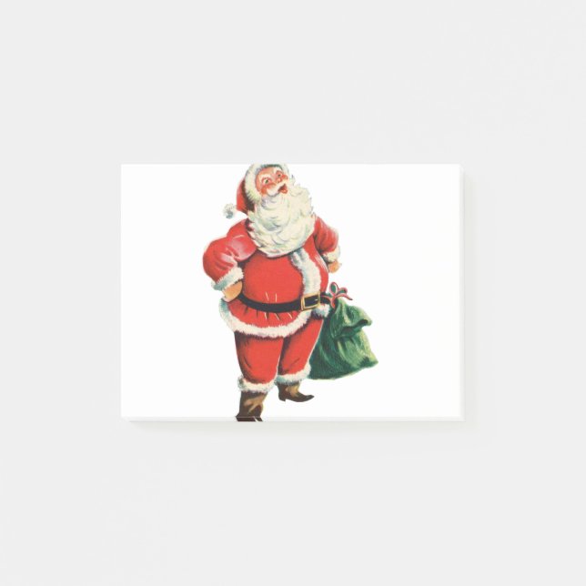 Retro Weihnachtsmann Post-it Klebezettel (Vorderseite)