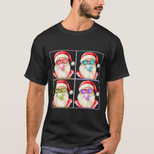 Retro-Weihnachtsmann pustet Kaugummi P Kunst Sonne T-Shirt