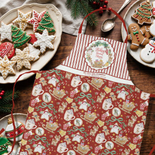 Retro Weihnachtsmann-Schlitten Weihnachtsbacken Co Schürze