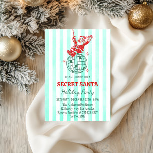 Retro Weihnachtsmann Secret Santa Weihnachtsfeier  Einladung