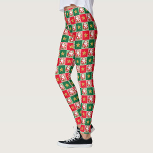 Retro Weihnachtsmann Tartan Karo Weihnachten Leggings