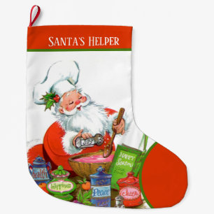 Retro-Weihnachtsmann Weihnachten Helfer Großer Weihnachtsstrumpf