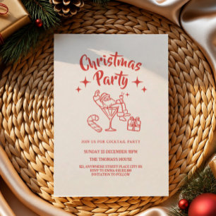 Retro Weihnachtsmann Weihnachts Cocktailparty-Einl Einladung