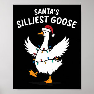 Retro Weihnachtsmanns dümmste Gans Weihnachten Dum Poster