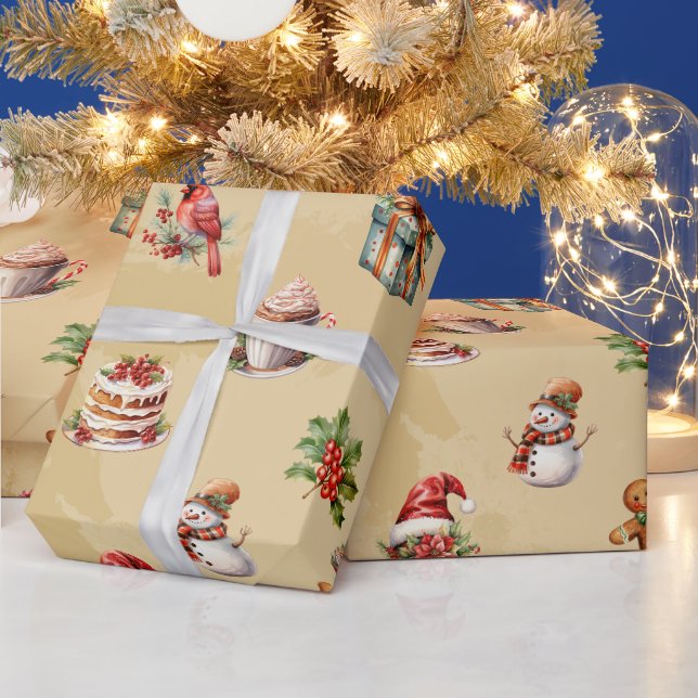 Retro-Weihnachtsmuster  Geschenkpapier (Feiertage)